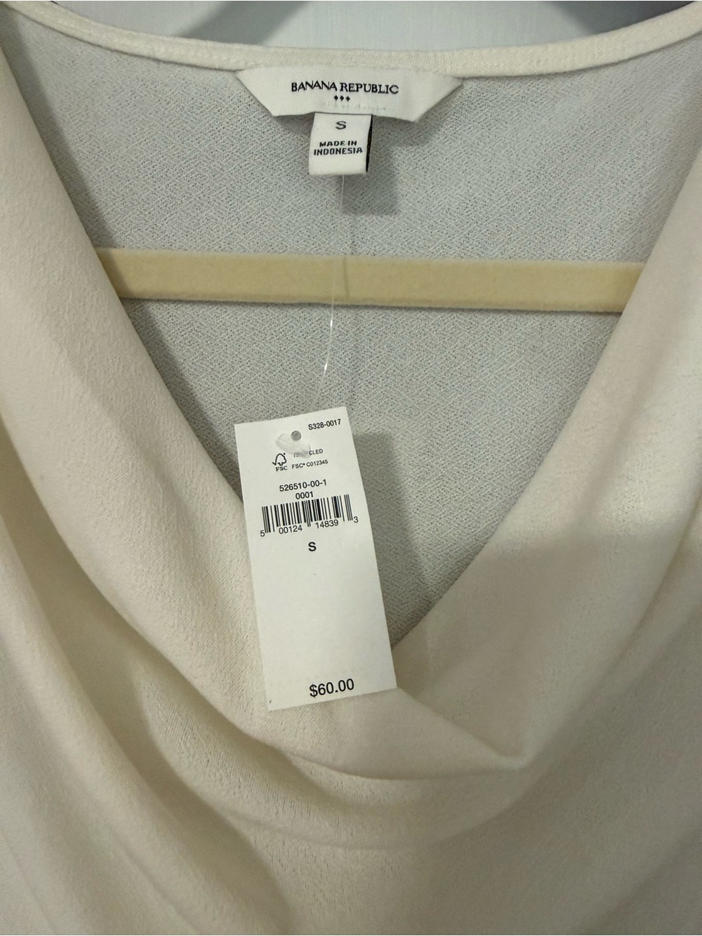 Banana Republic Cowl Neck Pullover Tops Shirts Blouses Cream & Black Two NWT Sm - Picture 5 of 7